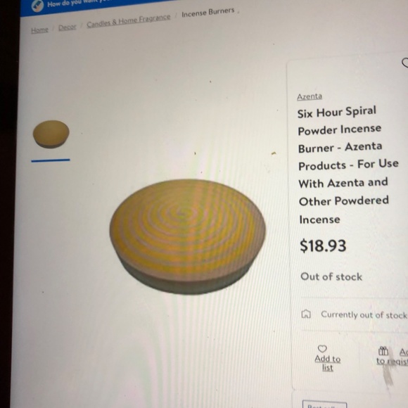 Azenta 2 hour incense burner - Picture 2 of 2